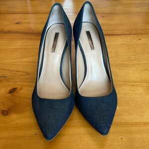 Dark Blue Denim Pumps